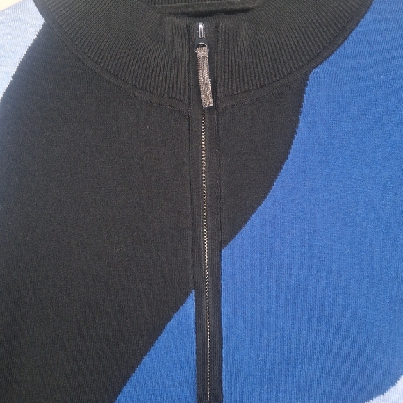 NWT Chico’s Zenergy Luxe Cashmere Blend Royal Blue Colorblock Pullover Sweater - Picture 9 of 16